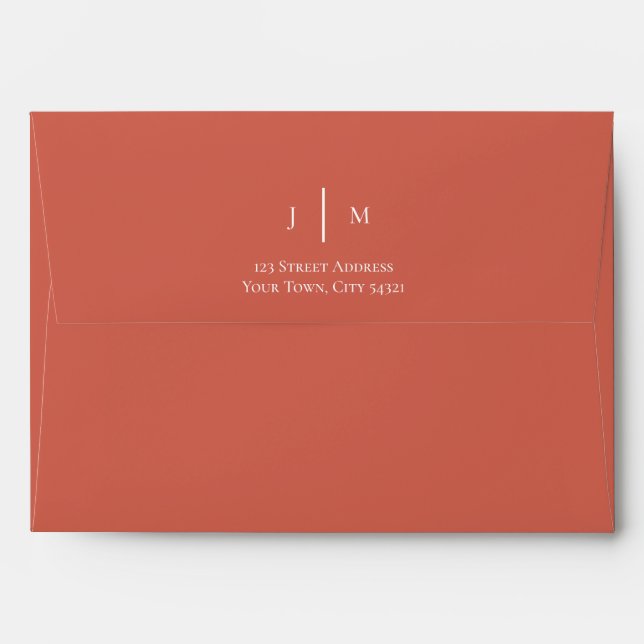 Terracotta maple leaves wedding envelope (Back (Top Flap))