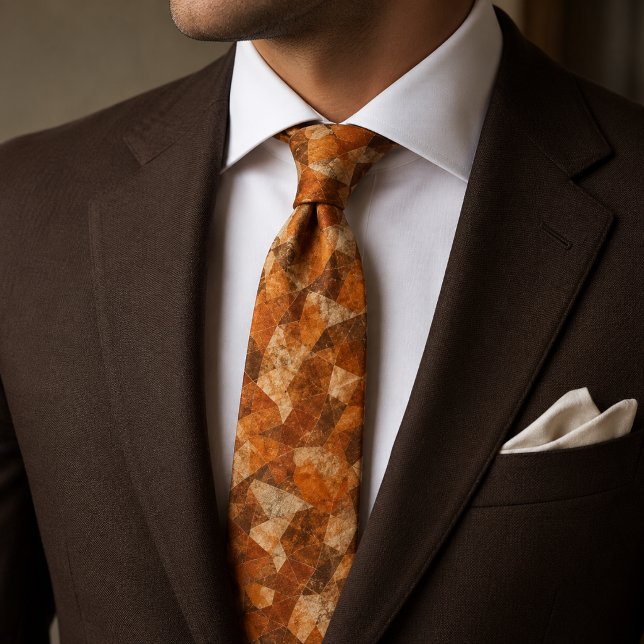 Terracotta Marble Mosaic Abstract Geometric Stone Tie (Creator Uploaded)