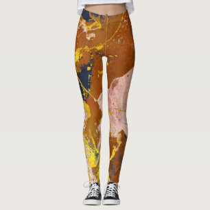 Terracotta marble textures leggings