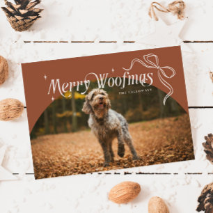 Terracotta Merry Woofmas Dog Christmas  Holiday Card
