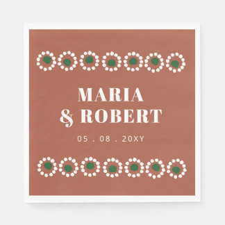Terracotta Mexican Boho Barro Wedding Napkin