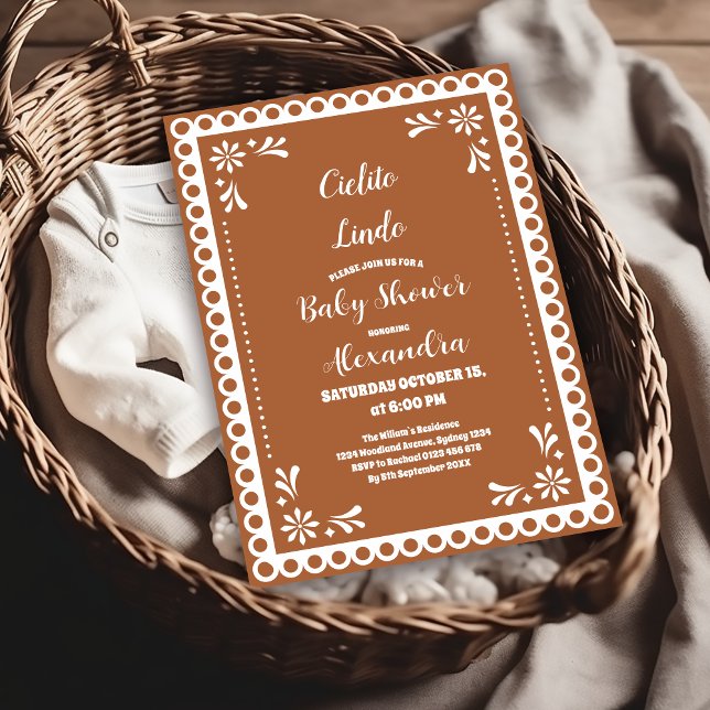 Terracotta Mexican Cielito Lindo Baby Shower  Invitation (Creator Uploaded)