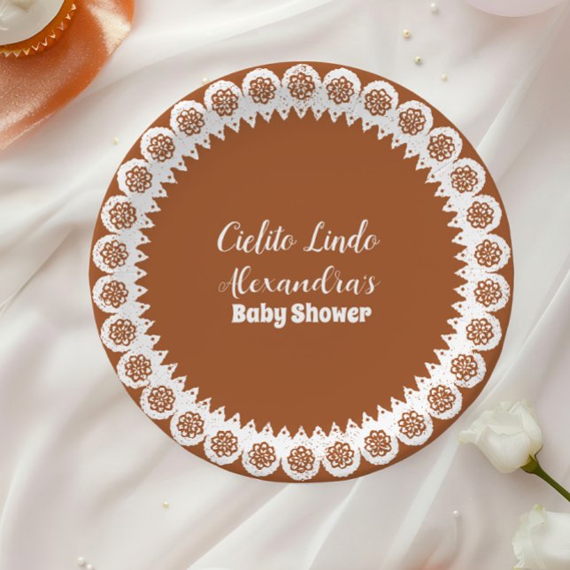 Terracotta Mexican Cielito Lindo Baby Shower  Paper Plate (Creator Uploaded)