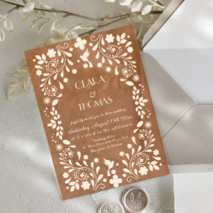 Terracotta Mexican fiesta Wedding Invitation