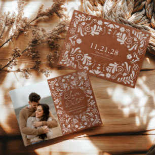 Terracotta Mexican Wedding Photo Save the Date