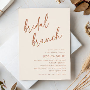 Terracotta Minimal Boho Bridal Brunch Invitation