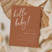 Terracotta Minimal Boho Hello Baby Shower