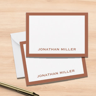 Terracotta Minimal Monogram Name Card