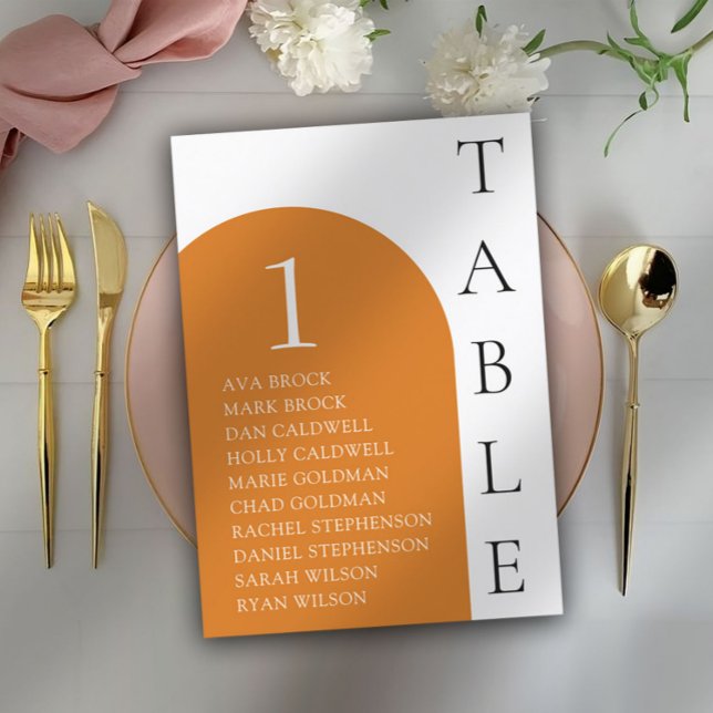 Terracotta Minimal Table Number Seating Chart (Creator Uploaded)