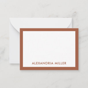 Terracotta Minimal Typographic Name Card