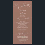 Terracotta Minimal Wedding Ceremony Program<br><div class="desc">Minimal wedding program featuring modern script font on a terracotta background. All the wedding ceremony information and the wedding party's name listed on this program.</div>