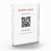 Terracotta Minimalist Acrylic QR Code Salon