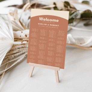 Terracotta Minimalist Alphabetical Seating Chart