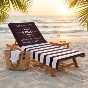 Terracotta Minimalist Bachelorette Weekend Logo Beach Towel