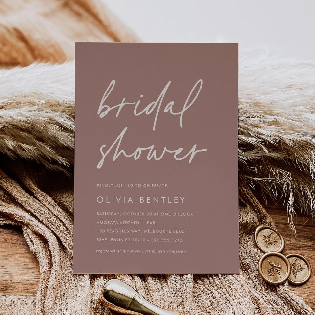 Terracotta | Minimalist Boho Script Bridal Shower Invitation (Creator Uploaded)