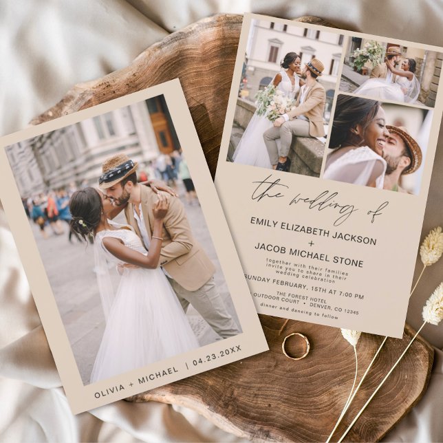 Terracotta Minimalist Elegant Photo Wedding  Invitation (Creator Uploaded)