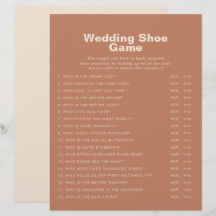 Terracotta Minimalist Formal Wedding Shoe Game