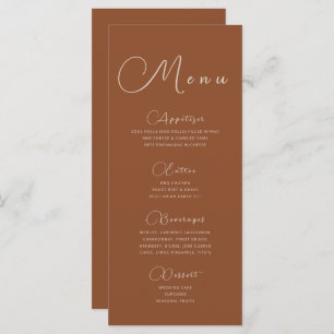 Terracotta Minimalist Menu