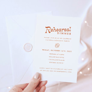 Terracotta Minimalist Modern Rehearsal Dinner Invitation