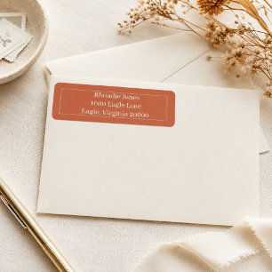 Terracotta Minimalist Return Address Label