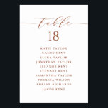Terracotta Minimalist Script Wedding Seating Plan Table Number<br><div class="desc">Customisable table number seating plan. It features a terracotta whimsical script and classic typography. Personalise by adding your own details. This minimalist table seating plan is perfect for any weddings,  baby showers,  bridal showers,  birthdays,  and so much more.</div>