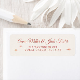 Terracotta Minimalist Simple Star Return Address Label