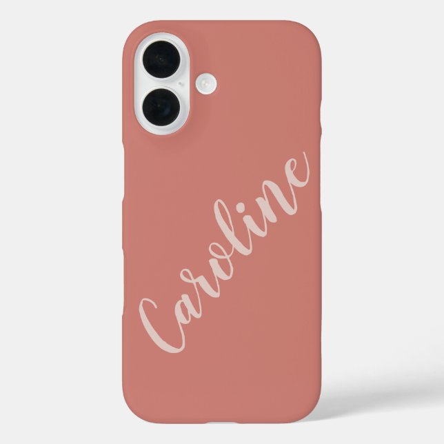 Terracotta Minimalist Typography Personalised Name Case-Mate iPhone Case (Back)