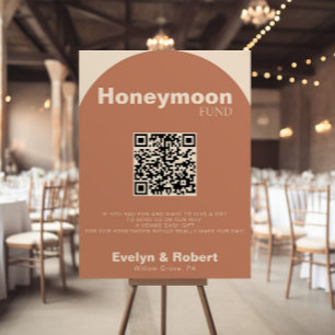 Terracotta Minimalist Wedding Honeymoon Fund  Poster