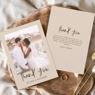 Terracotta Minimalist Wedding Thank You Photo 