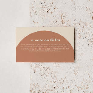 Terracotta Minimalist Wedding Wishing Well   Enclosure Card