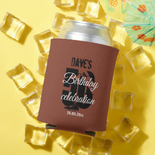 Terracotta Modern 50th Any Birthday Party Can Cooler