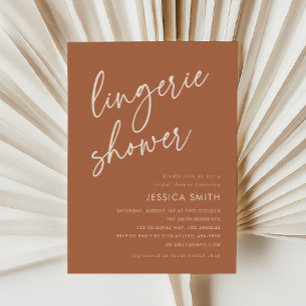 Terracotta Modern Boho Lingerie Shower Invitation
