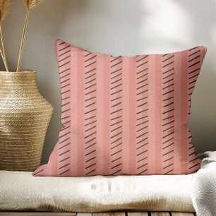 Terracotta Modern Boho Stripes  Cushion