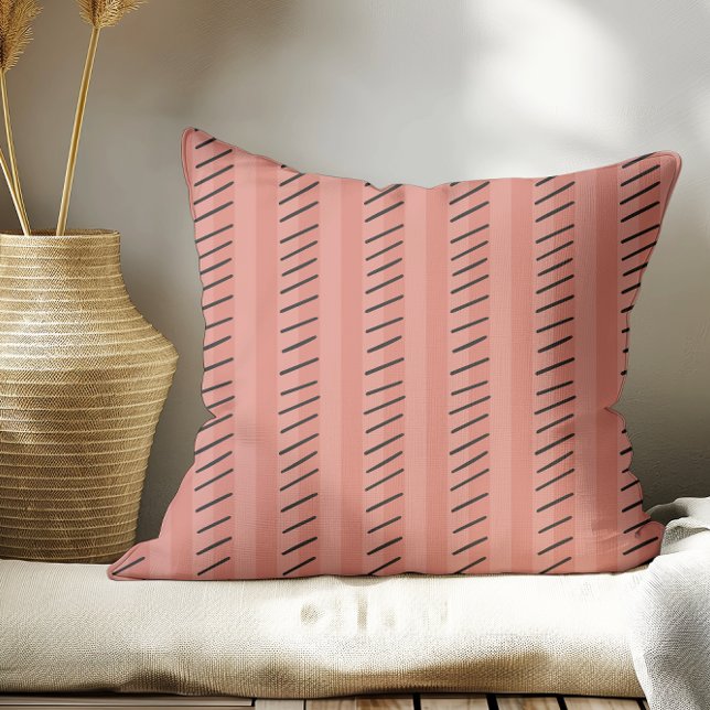 Terracotta Modern Boho Stripes  Cushion (Creator Uploaded)
