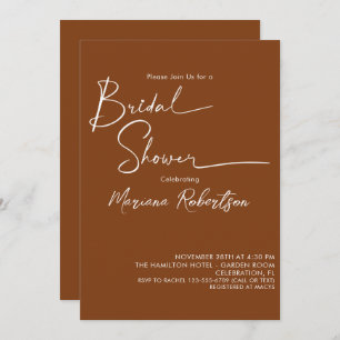 Terracotta Modern Bridal Shower  Invitation