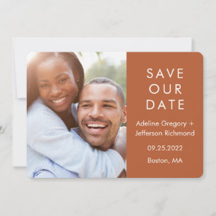 TERRACOTTA Modern Couple Photo Wedding Save The Date
