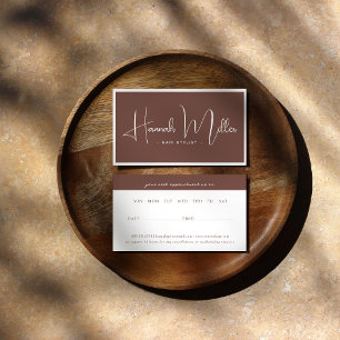 Terracotta   Modern Elegant Minimalist Appointment Business Card