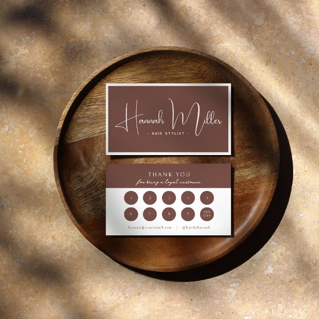 Terracotta | Modern Elegant Minimalist Loyalty  Business Card (Creator Uploaded)