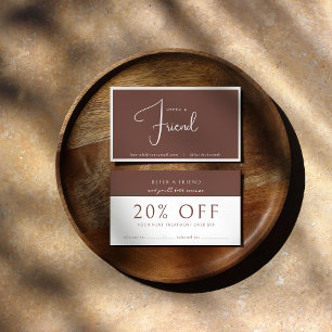 Terracotta   Modern Elegant Minimalist Referral  Business Card