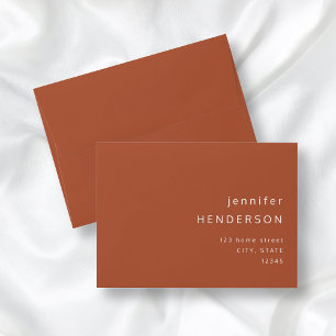Terracotta Modern Minimalist Typography Envelope
