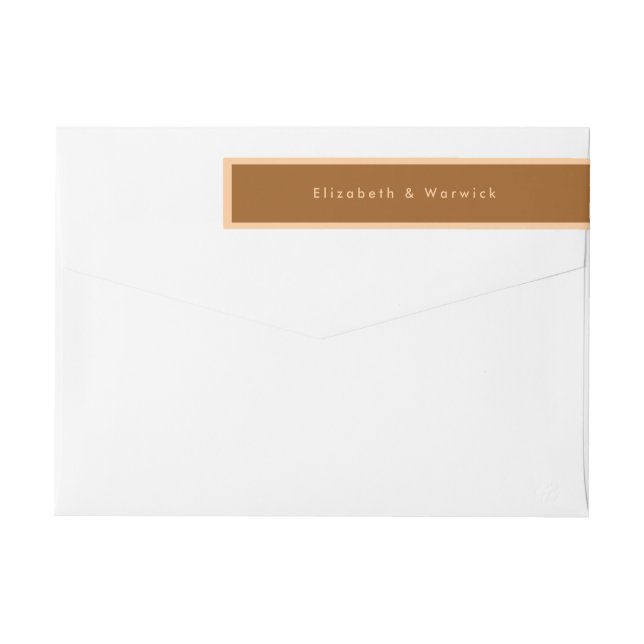 Terracotta Modern Minimalistic Simple Wedding Wrap Around Label (Back)