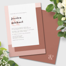 Terracotta Modern Monogram Minimalist Bold Wedding