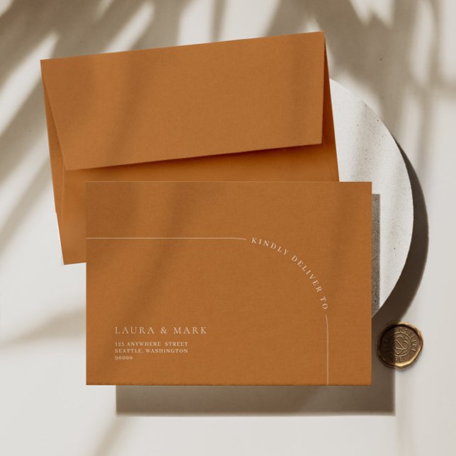 Terracotta Modern Return Address Wedding RSVP Envelope (Creator Uploaded)