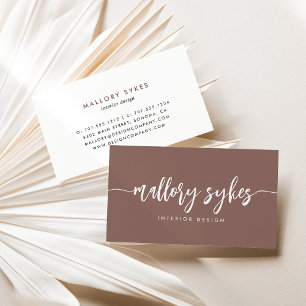 Terracotta Modern Signature Script Business Card
