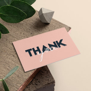 Terracotta Modern Simple Order Thank You Business Card