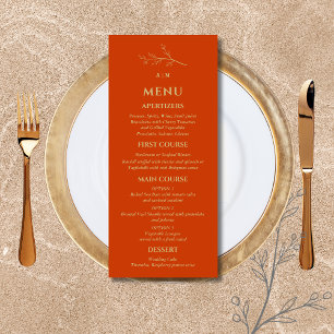 Terracotta Monogram Botanical Minimalist Wedding Menu