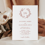 Terracotta Monogram Wedding Invitation<br><div class="desc">Introducing a timeless and elegant terracotta monogram wedding invitation that effortlessly captures the essence of a classic and modern celebration. Set against a pristine terracotta background, this invitation exudes sophistication and simplicity, making it the perfect choice for couples seeking a refined aesthetic for their special day. At the heart of...</div>