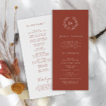 Terracotta Monogram Wedding Program<br><div class="desc">Guide your guests seamlessly through the ceremony with our Terracotta Monogram Wedding Program. Incorporating the monogram,  order of events,  and simple typography,  this program serves as a keepsake that perfectly complements the overall wedding aesthetic. Ensure your loved ones are informed and engaged throughout the celebration.</div>