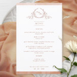 Terracotta Monogrammed Watercolor Wedding Menu<br><div class="desc">Welcome your guests to their table with this elegant monogrammed wedding menu, with exquisite hand drawn leafy monogram with couples initials, and terracotta, rust watercolor border stripes. Back with beautiful watercolor wash in a variety of terracotta, rust and dusty orange hues. Part of our "Terracotta Watercolor Botanical Monogram Wedding" Collection...</div>