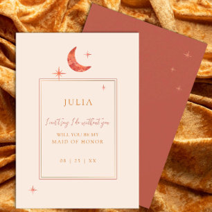 Terracotta Moon Bridesmaid Proposal Card